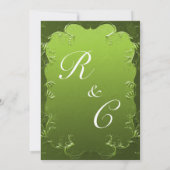 ヴィンテージチャートレ結婚ーズグリーンサンキューカード サンキューカード (裏面)