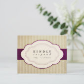 ヴィンテージチャームアイボリーとナス応答カード 出欠カード (スタンド正面)