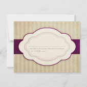 ヴィンテージチャームアイボリーとナス応答カード 出欠カード (裏面)