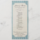 ヴィンテージチャームカスタムブルー結婚式 プログラム (裏面)