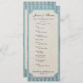 ヴィンテージチャームカスタムブルー結婚式 プログラム (正面/裏面)