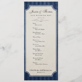 ヴィンテージチャームネイビーブルー結婚式 プログラム (正面)