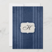ヴィンテージチャームネイビーモノグラム結婚式招待状 招待状 (裏面)