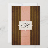 ヴィンテージチャームピンク&チョコレートモノグラム結婚ズ 招待状 (裏面)