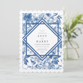 ヴィンテージチャームブルートワール結婚式招待状 (スタンド正面)