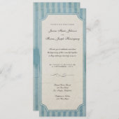 ヴィンテージチャームブルーモノグラム結婚式招待状 招待状 (正面/裏面)