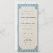 ヴィンテージチャームブルーモノグラム結婚式招待状 招待状 (正面)