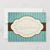 ヴィンテージチャームブルー&チョコレートレスポンスカード 出欠カード (裏面)