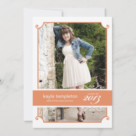 ヴィンテージチャーム卒業パーティ招待状 招待状 (正面)