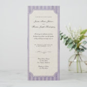 ヴィンテージチャーム薄紫モノグラム結婚式招待状 招待状 (スタンド正面)