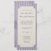 ヴィンテージチャーム薄紫モノグラム結婚式招待状 招待状 (正面/裏面)
