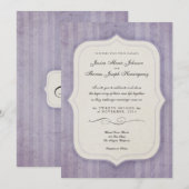 ヴィンテージチャーム薄紫モノグラム結婚式招待状 招待状 (正面/裏面)