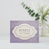 ヴィンテージチャーム薄紫応答カード 出欠カード (スタンド正面)