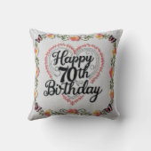 ヴィンテージチャーム70番目の誕生日装飾用クッション:時間 クッション (裏面)