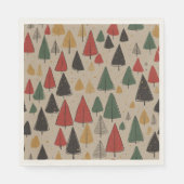 ヴィンテージチャーム:クリスマスツリーパターン スタンダードランチョンナプキン (正面)