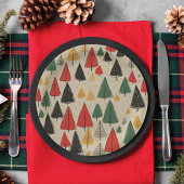 ヴィンテージチャーム:クリスマスツリーパターン ペーパープレート