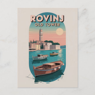 ヴィンテージチャーム:Rovinjポストカードの旧塔 ポストカード