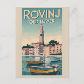 ヴィンテージチャーム:Rovinjポストカードの旧塔 ポストカード