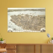 ヴィンテージチャールストンの絵図(1872) キャンバスプリント (インサイチュ (リビング))