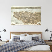 ヴィンテージチャールストンの絵図(1872) キャンバスプリント (インサイチュ (寝室))