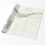 ヴィンテージチャールストン・ハーバーSCの地図(1866) ラッピングペーパー (アンロールド)