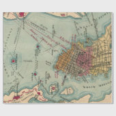 ヴィンテージチャールストンSC内戦地図（1865年） ラッピングペーパー (フラット)