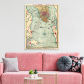 ヴィンテージチャールストンSC南北戦争マップ(1865) キャンバスプリント (インサイチュ (リビング))