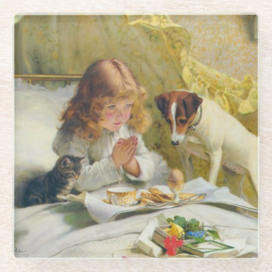 ヴィンテージチャールズバートン理容師サスペンス ガラスコースター (正面)