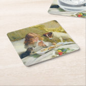 ヴィンテージチャールズバートン理容師サスペンス スクエアペーパーコースター (アングル)