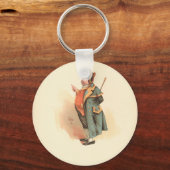 ヴィンテージチャールズ・ディケンズ・オリバー・ツイストブンブンいう音氏 キーホルダー (正面)