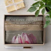 ヴィンテージチューリップとバラデコページティッシュペーパー 薄葉紙 (ギフト)