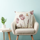 ヴィンテージチューリップアンドバタフライ装飾用クッション クッション (椅子)