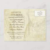 ヴィンテージチューリップエンジェルウィングスワールティーステンドレッド インビテーションポストカード (裏面)