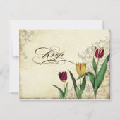 ヴィンテージチューリップエンジェルウィングスワールティーステンドレッド 出欠カード (裏面)