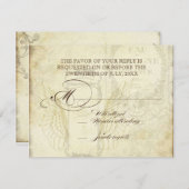 ヴィンテージチューリップエンジェルウィングスワールティーステンドレッド 出欠カード (正面/裏面)