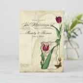 ヴィンテージチューリップエンジェルウィングスワールティーステンドレッド 招待状 (スタンド正面)