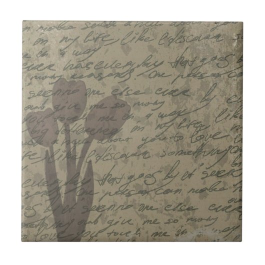 ヴィンテージチューリップデザイン タイル (正面)