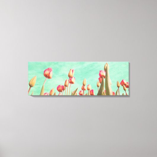 ヴィンテージチューリップフラワーズ絵画春ファインアート キャンバスプリント (正面)