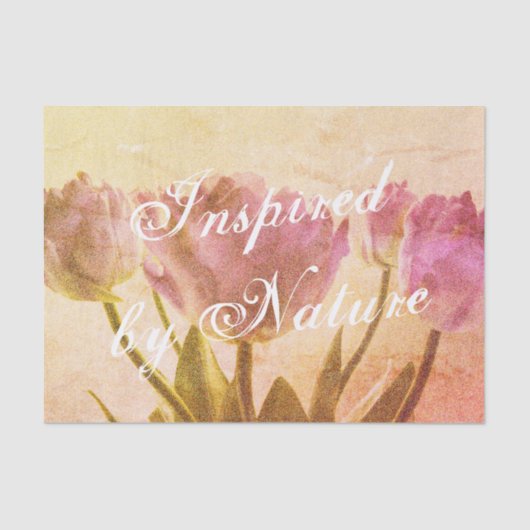 ヴィンテージチューリップフラワーフォトカスタムデコップクラフト 薄葉紙 (正面)