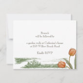 ヴィンテージチューリップフローラエレガントな誕生日パーティインビタ 招待状 (裏面)