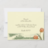 ヴィンテージチューリップフローラエレガントバースデーパーティー 招待状 (裏面)