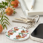 ヴィンテージチューリップボタニカルイラストレーション キーホルダー (正面右)