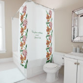 ヴィンテージチューリップボタニカルイラストレーション シャワーカーテン (インサイチュ)