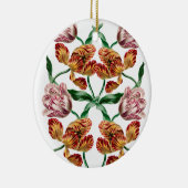 ヴィンテージチューリップボタニカルイラストレーション セラミックオーナメント (右)