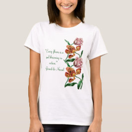 ヴィンテージチューリップボタニカルイラストレーション Tシャツ
