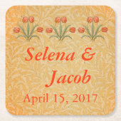 ヴィンテージチューリップモリス絵画ズコレクション スクエアペーパーコースター (正面)