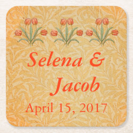 ヴィンテージチューリップモリス絵画ズコレクション スクエアペーパーコースター