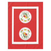 ヴィンテージチューリップレッドテーブルクロス テーブルクロス (正面)