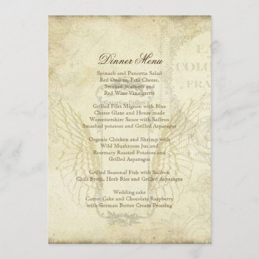 ヴィンテージチューリップ天使の翼スワール茶ステンドメニュー メニュー (正面)