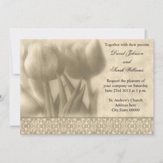 ヴィンテージチューリップ結婚式招待状 招待状 (裏面)